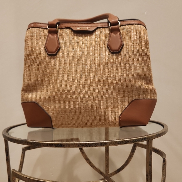 Nine West Handbags - Nine West Tan and Brown Satchel